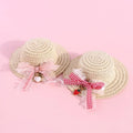 Handmade adjustable paper pet hat with bowknot for dogs and cats in cartoon design
