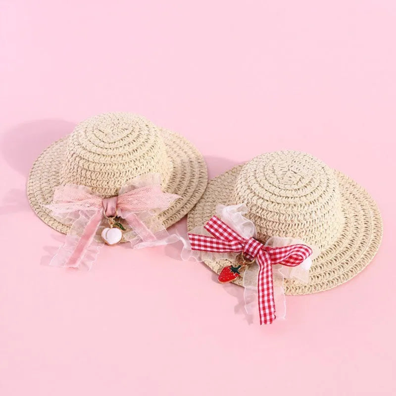 Handmade adjustable paper pet hat with bowknot for dogs and cats in cartoon design