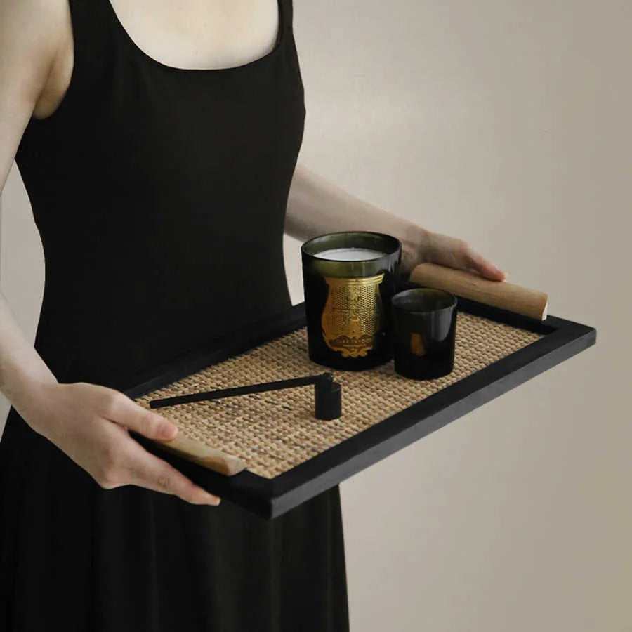 Pine wood dining tray with compartment sections in house design shape, available in two sizes