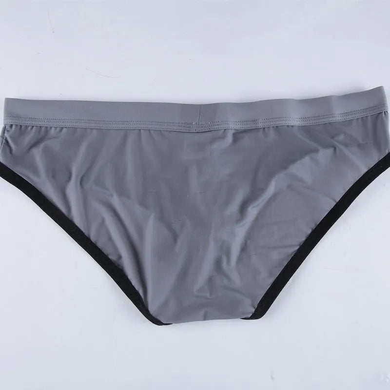 Men's ice silk bazooka briefs with bullet separation function in mid waist style