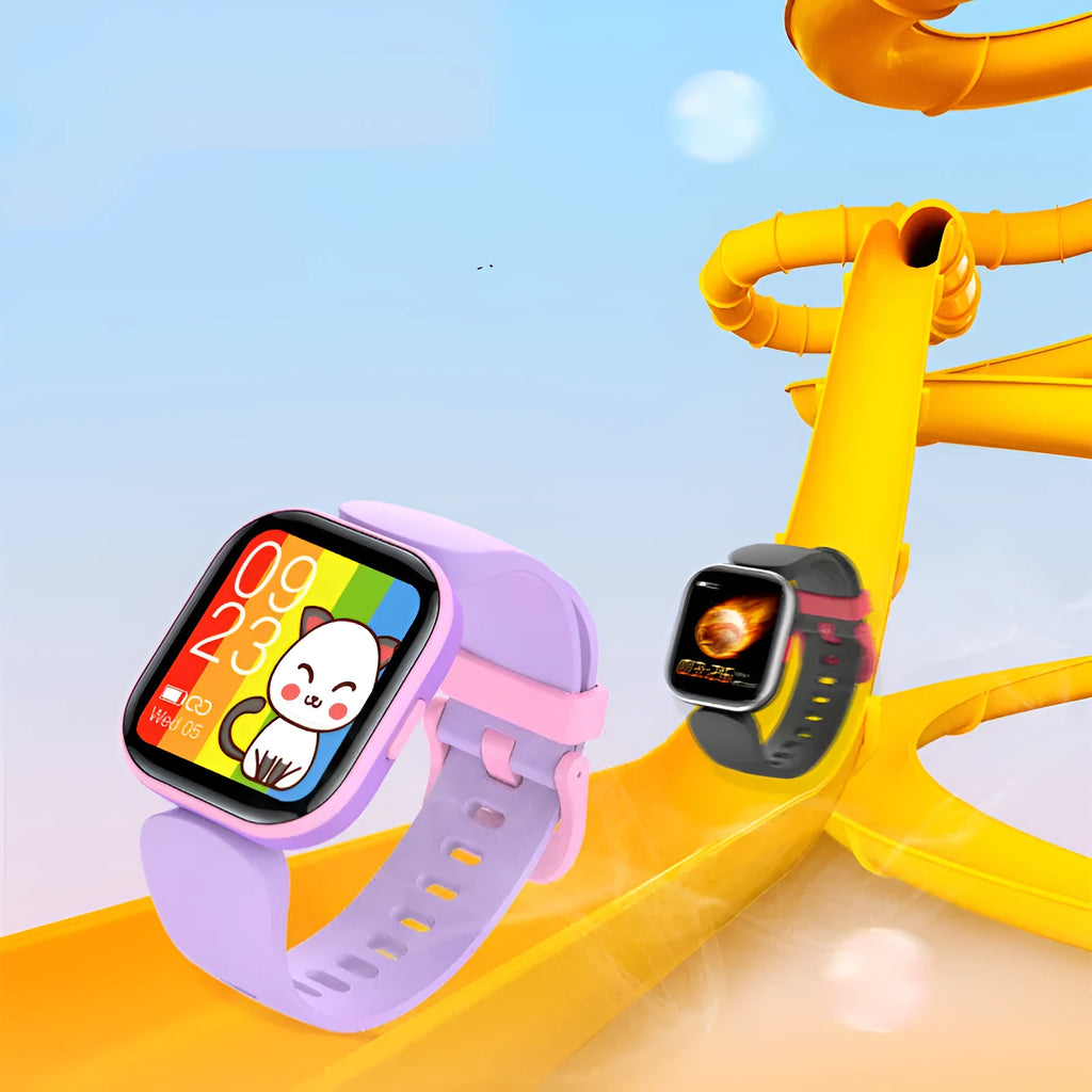 H39T blue children's smart watch with 1.4-inch screen and sporty TPU strap on wrist