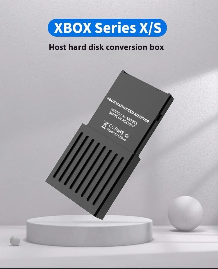 Xbox Series X/S host hard disk switching box with aluminium alloy housing measuring 30x60x7mm