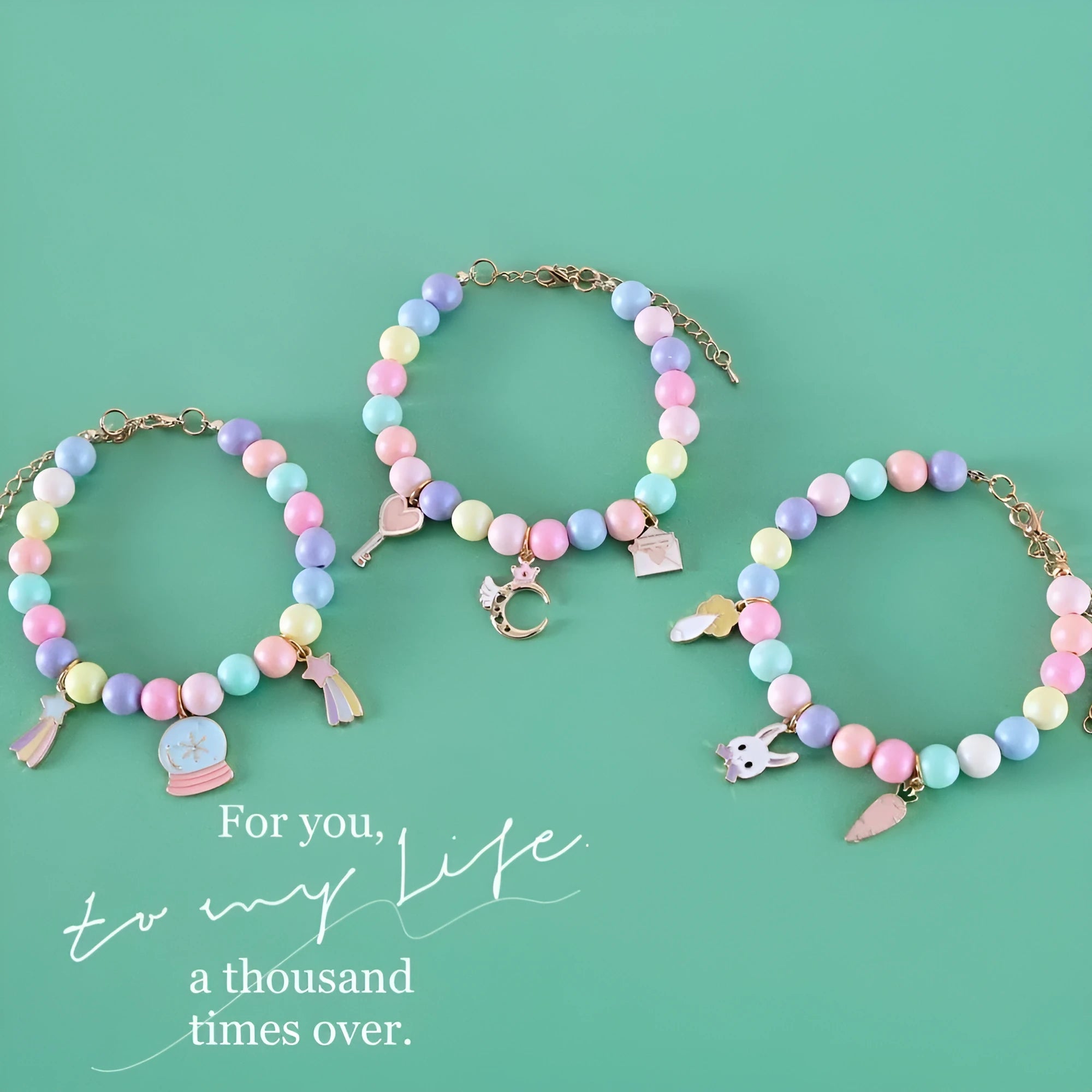 Macaron-themed resin charm collar and bracelet set for cats or dogs in assorted colours