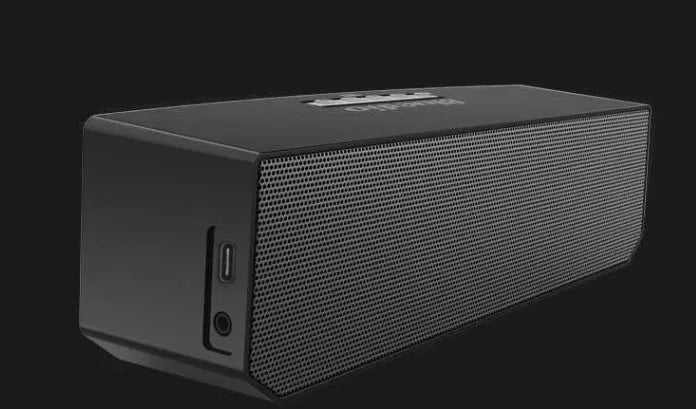 Black BS-6 Bluetooth smart speaker with compact 227x68x74mm dimensions