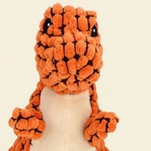 Grey, green, or orange dog chew toy with sound features measuring 35cm long