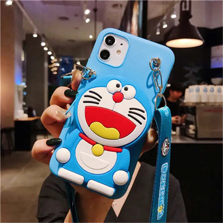 Cartoon camouflage silicone wallet case for Huawei smartphones in various colours