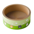 Large round corrugated paper cat scratching board with deep pits in cute style