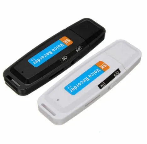 SK-001 black and white USB flash drive with creative gift design showing front and side views.