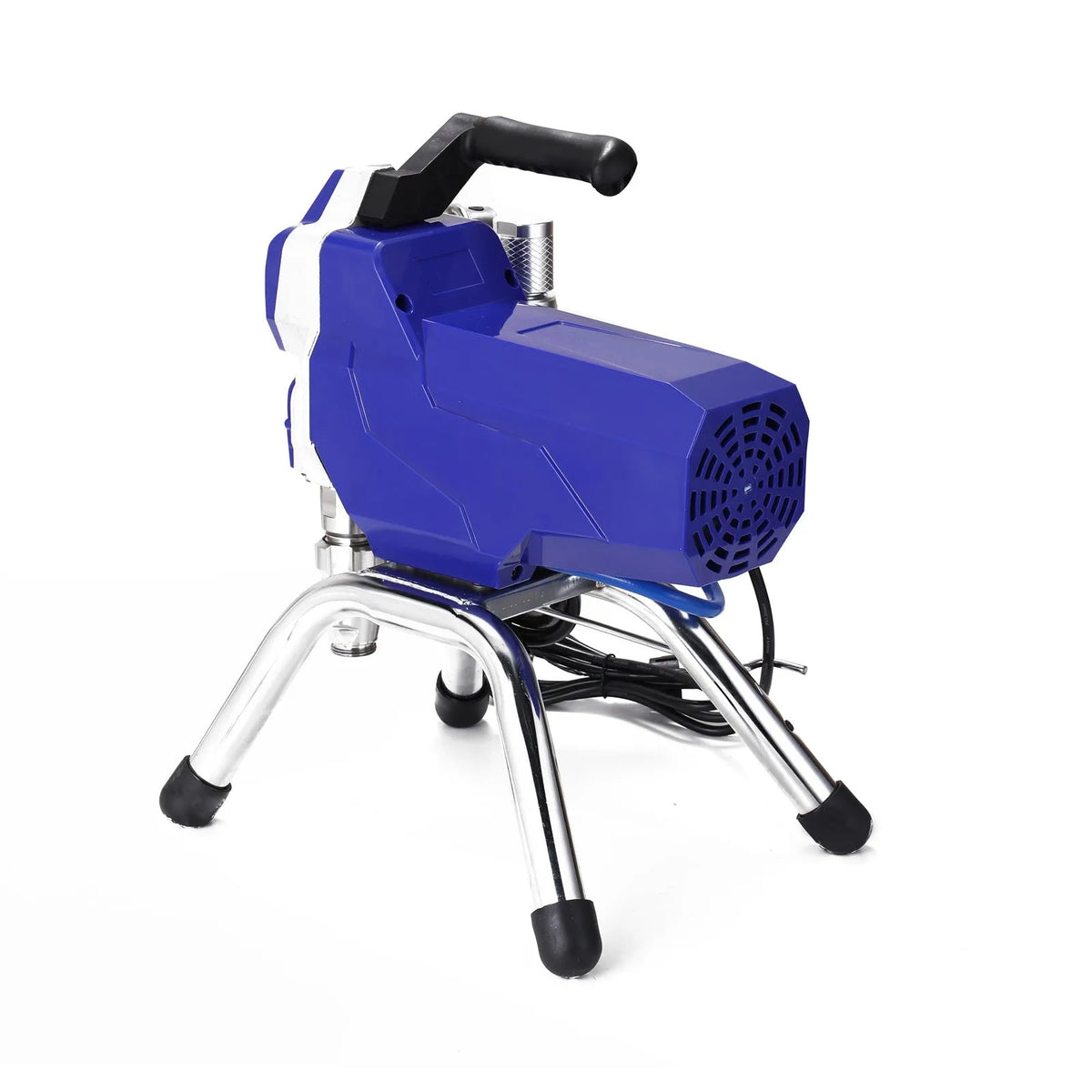 3901 model high-pressure airless spray painting machine with spray gun, hose, and accessories kit.
