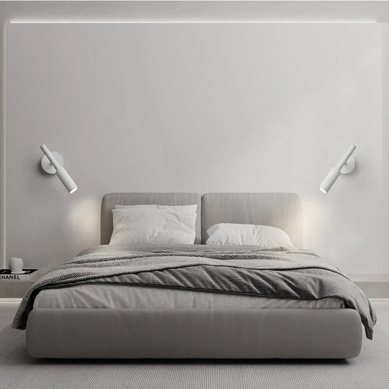 Modern wrought iron wall lamp with three colour temperature light source in black finish
