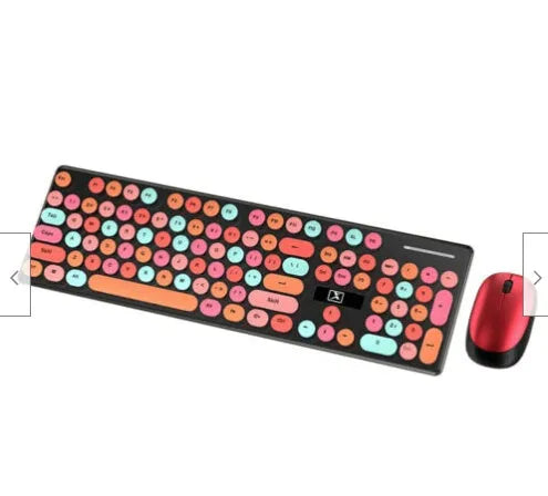 Xinmeng N620 Vibrant Yellow Wireless Keyboard and Mouse Set on a desk