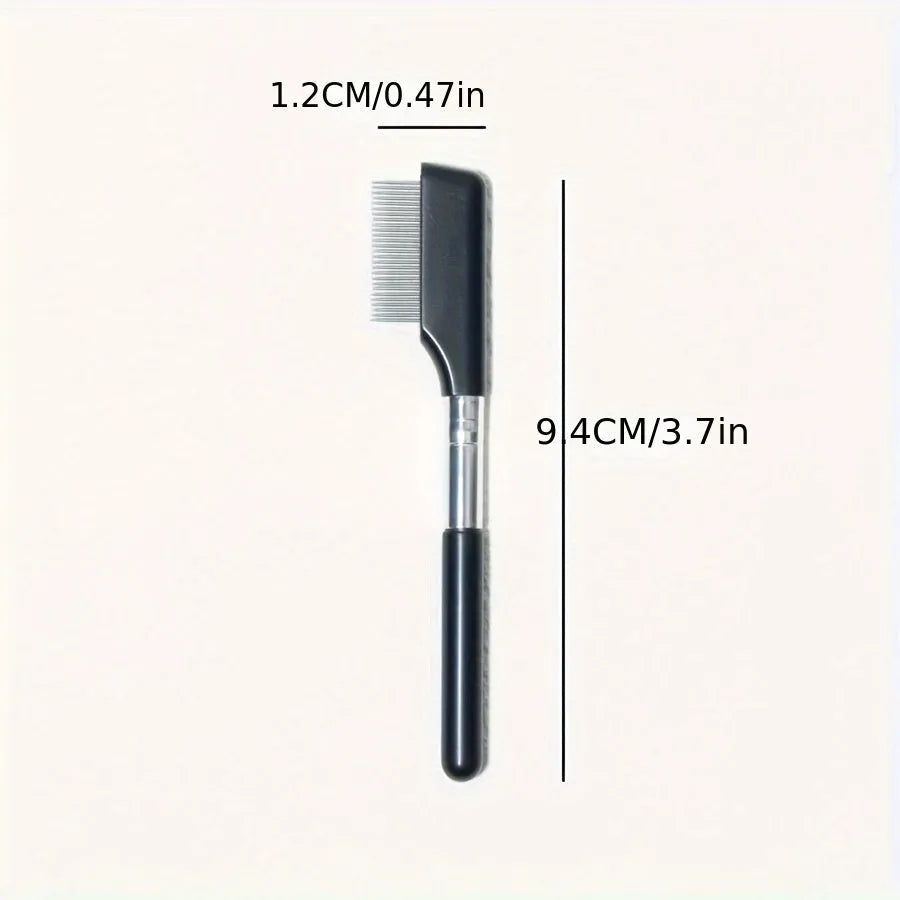Black ambidextrous pet grooming brush with soft tear stain remover and comb for dogs and cats