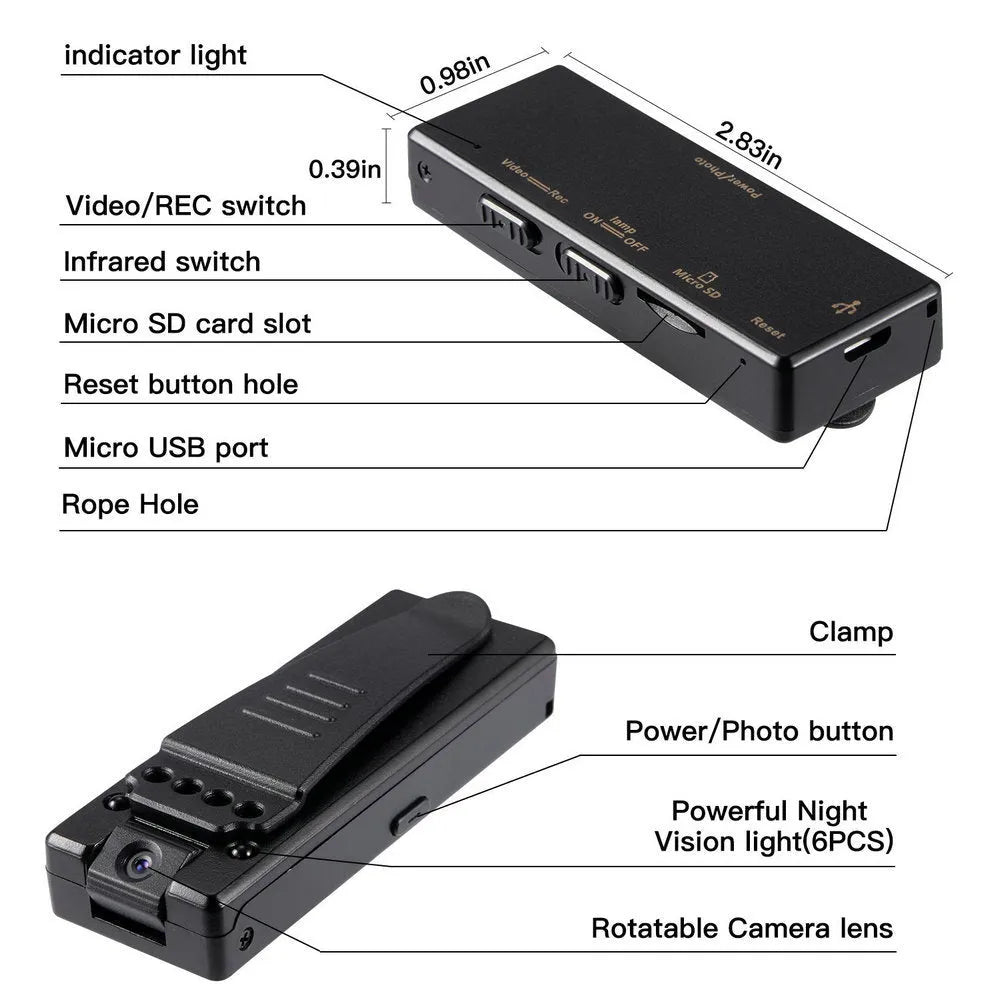 Black 1080p HD home security camera with a rotatable lens on a plain background.