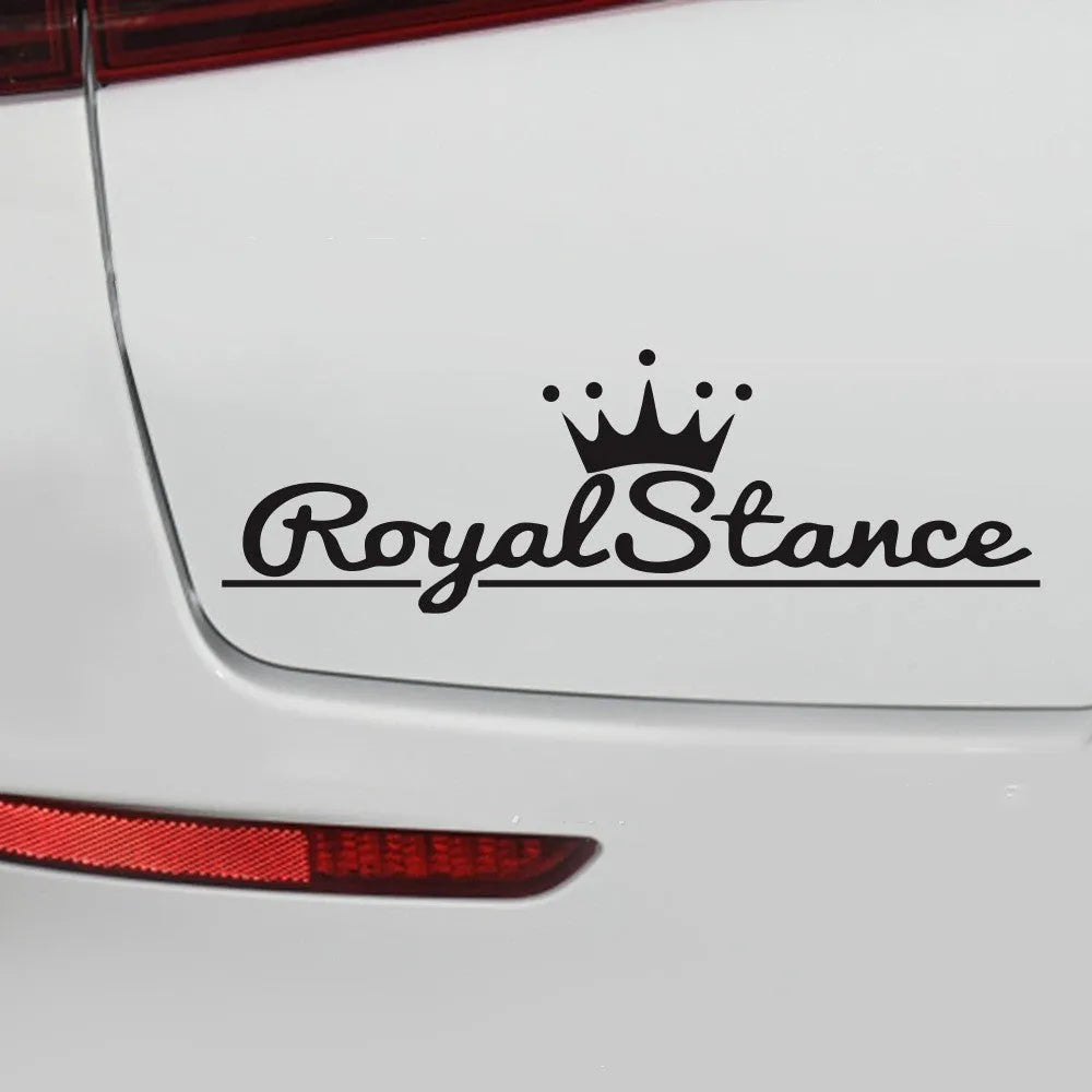 Crown-shaped reflective vinyl car sticker in colourful design measuring 30cm by 12cm