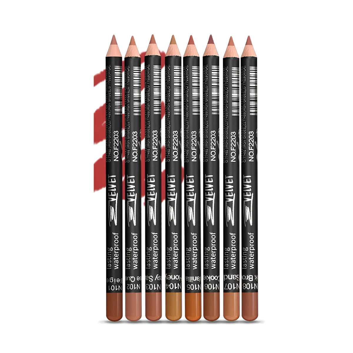 Wood casing matte lip liner pencil in nude shade with 24-hour staying power
