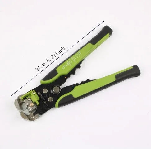 Yellow automatic 3-in-1 wire stripper crimping plier with metal jaws for electrical cable work