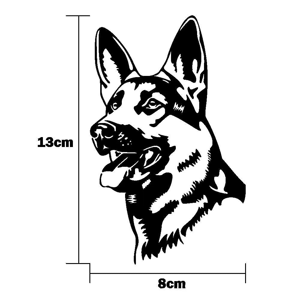 Reflective Alsace Shepherd hunting dog bumper sticker in multiple colour options