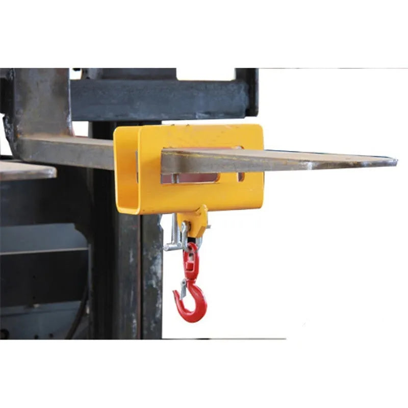 Rotatable drum crane locking forklift hook with safety device for mobile crane conversions