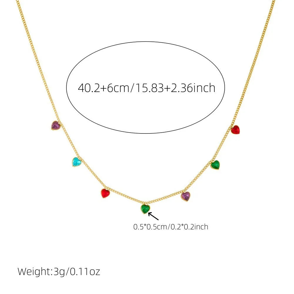 Gold-coloured heart pendant necklace on a stainless steel chain for women.