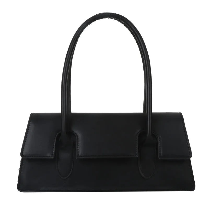 Women's retro style small square shoulder bag in PU leather, shown in a choice of colours.