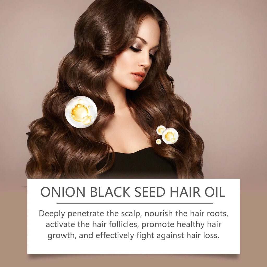 100 ml bottle of nourishing hair essential oil with application accessories in box.