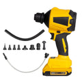 Yellow cordless dust gun with 680W power and lithium battery for office cleaning