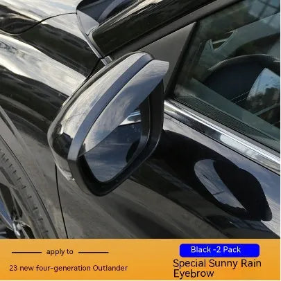 Mitsubishi Outlander window deflectors in black engineering plastic installed on vehicle windows