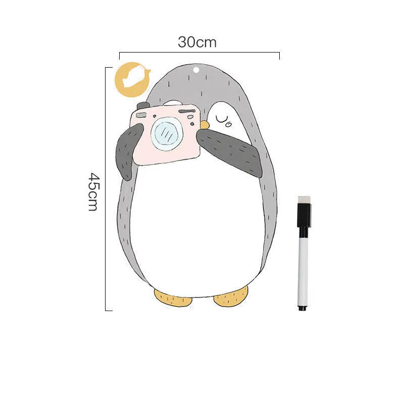 Nordic style refrigerator message board with penguin design measuring 45cm by 30cm