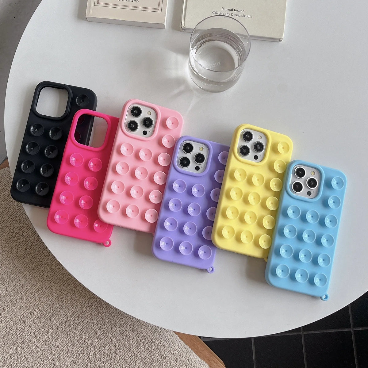 Silicone phone case with bracket and magnetic suction in black, pink, purple, rose red, yellow, blue for iPhone 11-16 Pro Max