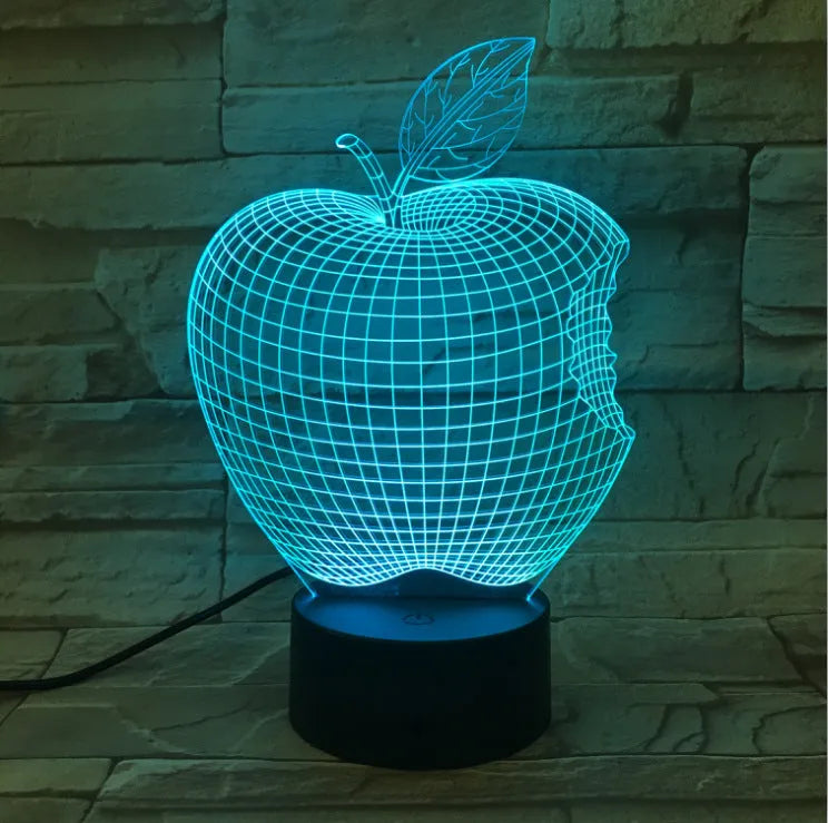 3D fruit shaped colourful LED night light with touch control interface