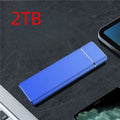 Portable metal solid state external hard disk in Sapphire Blue with USB cable