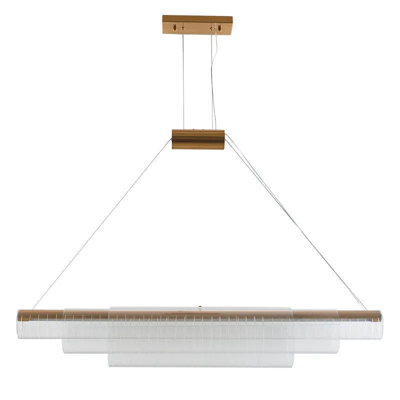 Modern glass pendant lamp with iron frame for restaurant and bar lighting