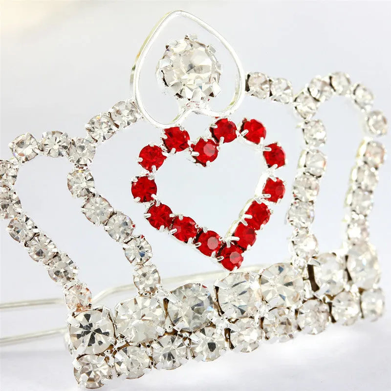 Rhinestone small crown pet hair clip in copper metal, princess style dog barrette, colour as shown