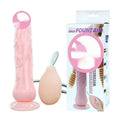 Flesh-coloured simulated dildo with a strong suction cup base, showing its 200mm length and 40mm width.