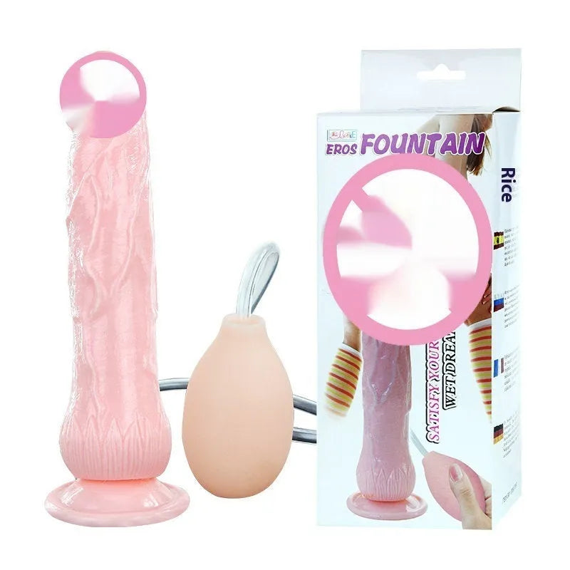 Flesh-coloured simulated dildo with a strong suction cup base, showing its 200mm length and 40mm width.