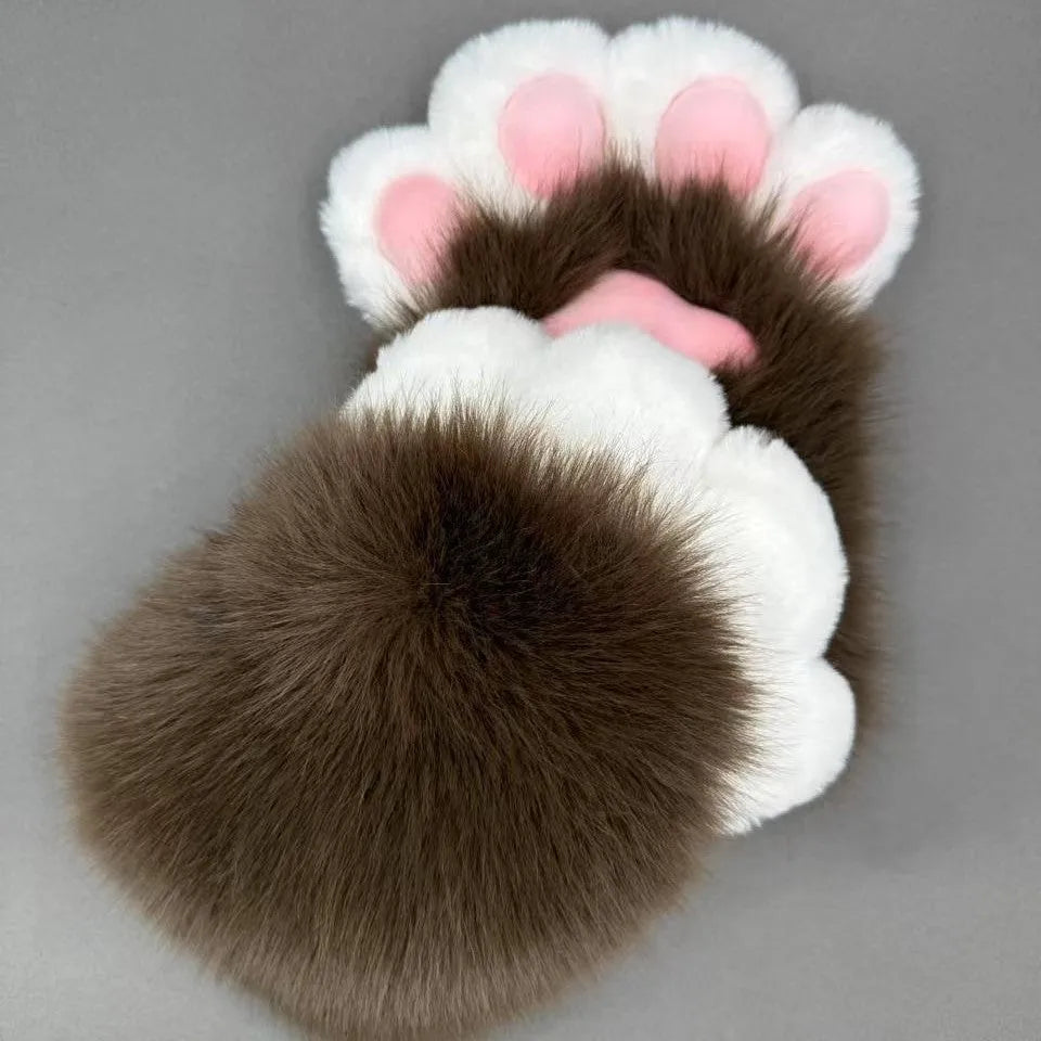 Colourful animal claw cosplay gloves in nylon material shown in multiple colour options on a hand.