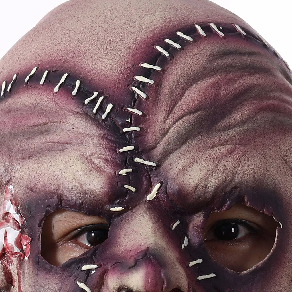 Three-sided grimace horror mask made from natural latex for Halloween costume parties