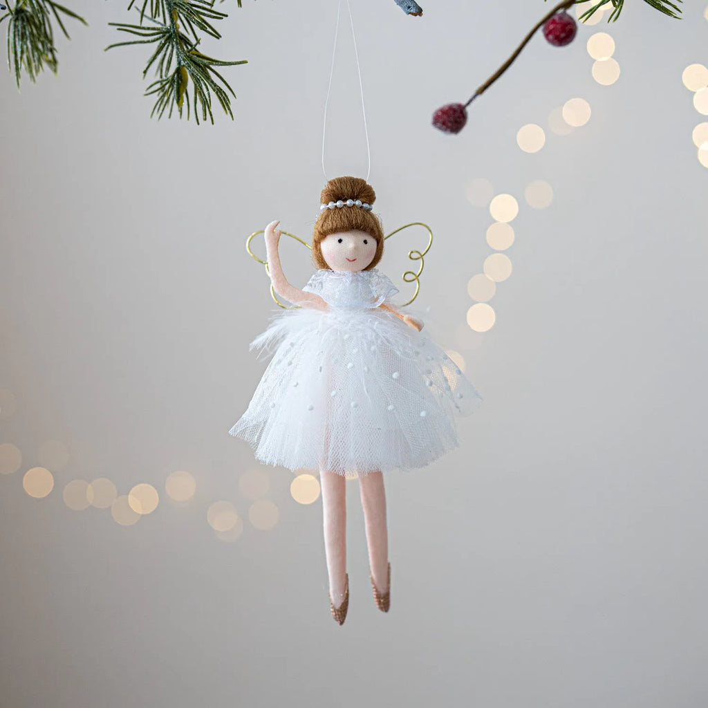 Pink and white cloth ballet girl angel doll plush pendant ornament
