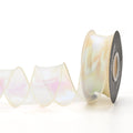Mesh fishtail yarn ribbon with colourful wave edge in multiple illusion colour options for DIY craft projects.