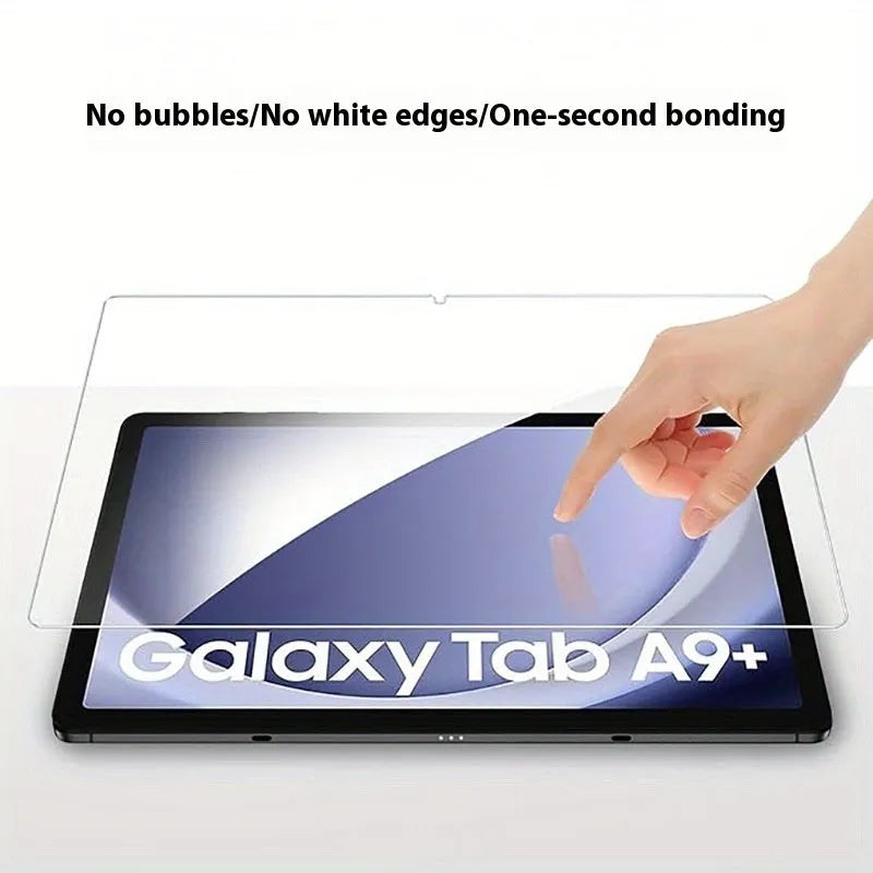 Samsung Galaxy Tab tempered glass screen protector showing straight edge and 2.5D arc edge options.