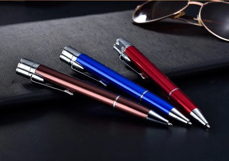Windproof metal pen jet lighter with refillable butane system and portable slim design