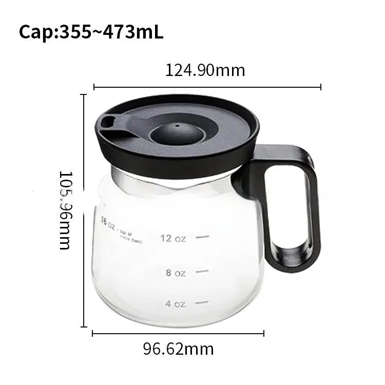 Transparent borosilicate glass coffee maker with grey silicone sleeve cover