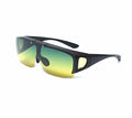 Polarised sports sunglasses with myopia correction in a sporty frame, shown with multiple lens colour options.
