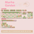 Mu Xia Garden Summer Garden dye-sublimated mechanical keyboard keycap set showing colourful design.