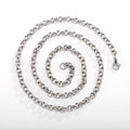 Silver men's punk ring buckle necklace with stainless steel pendant and O-ring chain, 7 to 24 inches