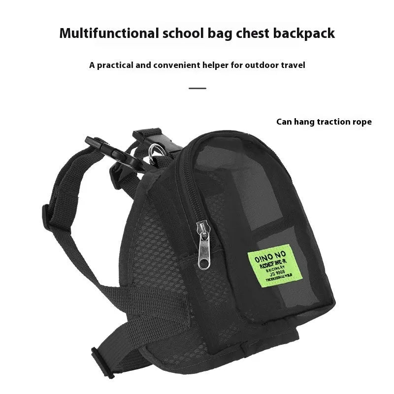 Solid colour dog backpack carrier made from breathable polyester fabric for small pet transport.