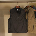 Men's quick-drying retro vest in nylon fabric with side pocket in Army Green colour