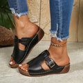 Women's light pink Roman sandal slippers with a fish mouth toe design, showing PU upper and EVA sole.