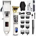 USB rechargeable hair clipper with stainless steel cutter heads and multiple guard combs