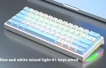 61-key compact mechanical keyboard with hot-swappable sockets and multiple switch options